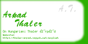 arpad thaler business card